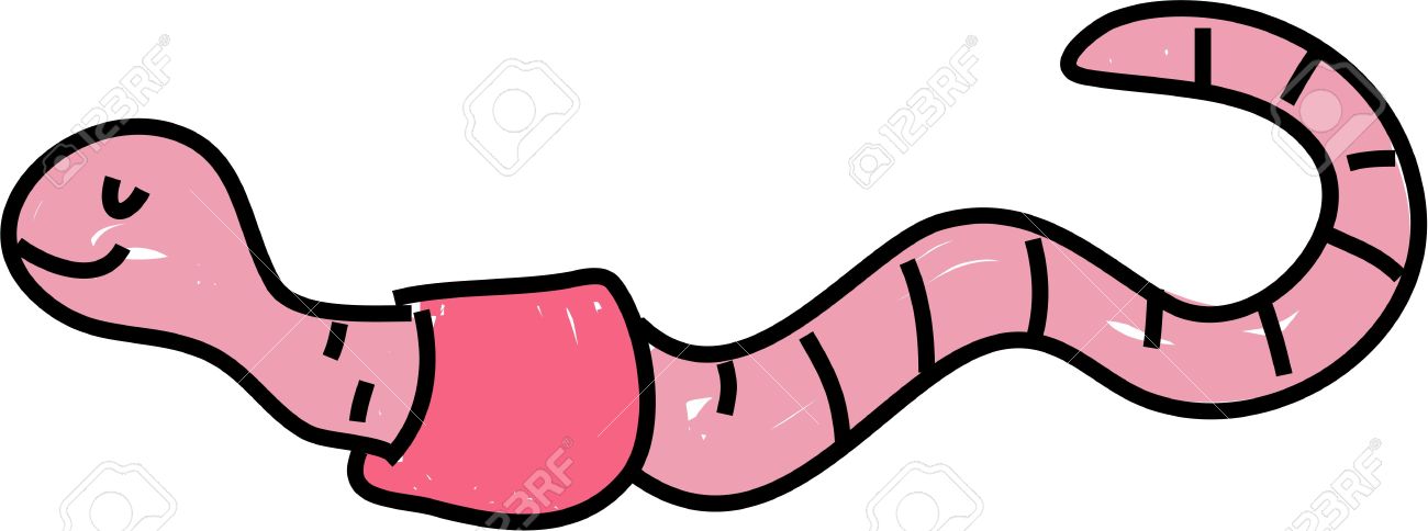 1300x484 A Happy Earthworm Isolated On White Drawn In Toddler Art Style