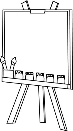 236x422 Blank Paint Easel Clip Art Image