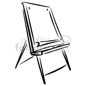 300x300 Royalty Free Black And White Easel Holding A Paint Brush 156293