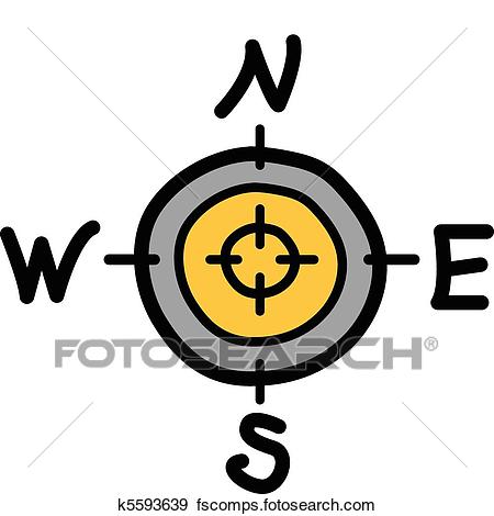 450x470 Clip Art Of Compass With North South East West K5593639