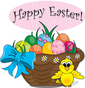 287x300 Easter Basket Clipart Image