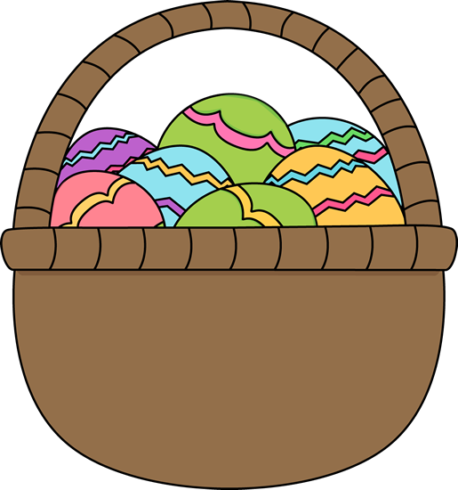515x550 Brown Basket Of Easter Eggs Clip Art