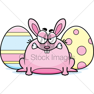 325x325 Mad Cartoon Easter Bunny Gl Stock Images