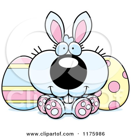 450x470 Clipart Graphic Of A Cartoon Sad Easter Bunny Character Mascot