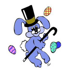 300x300 Clipart Graphic Of An Easter Bunny Dancing