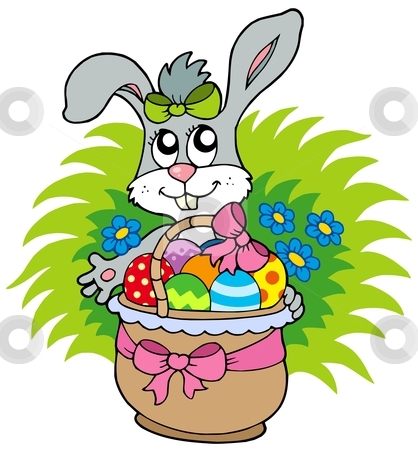 418x450 Basket Easter Bunny Clipart, Explore Pictures