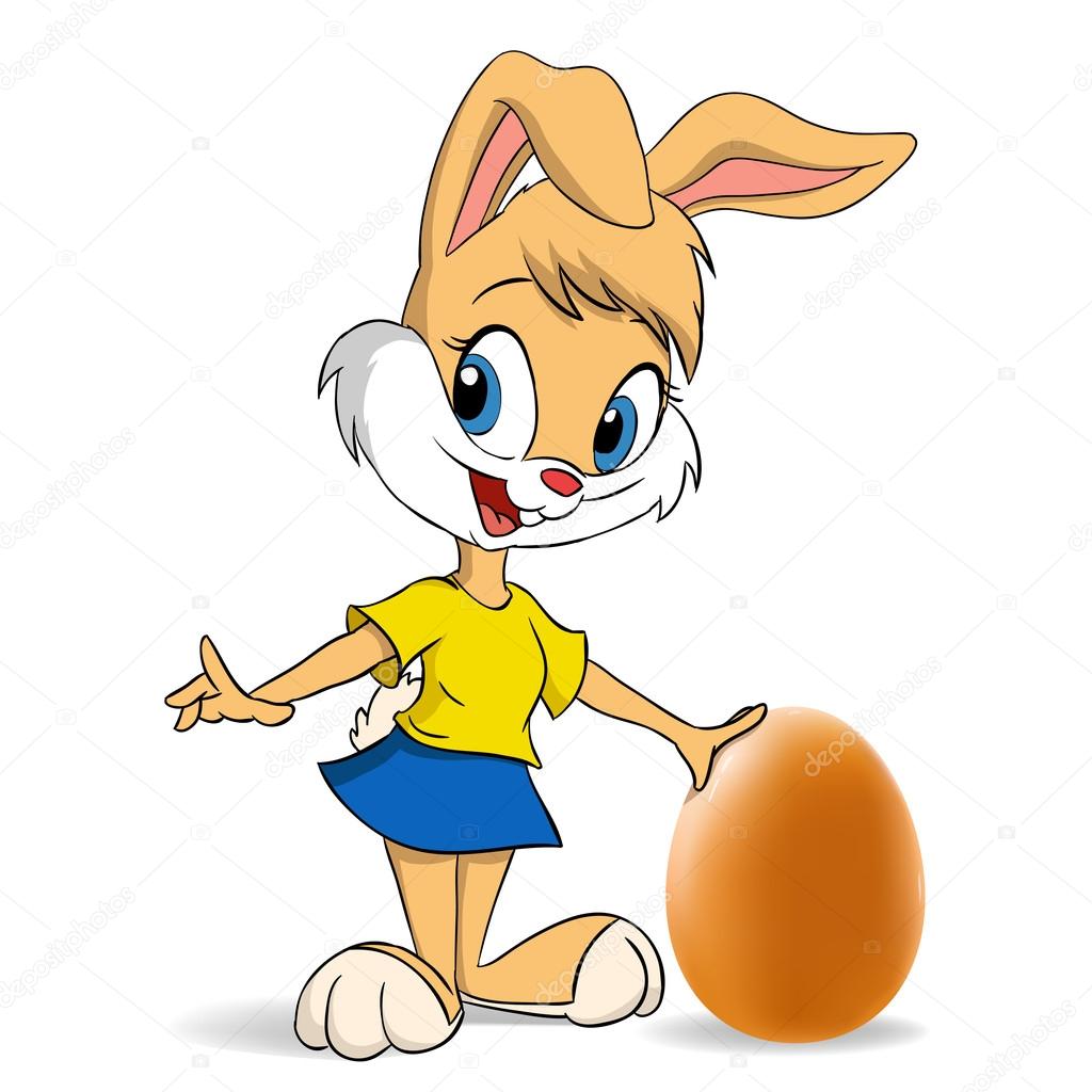 1024x1024 Easter Bunny With Egg Stock Vector Acidburn