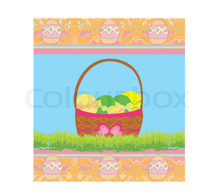 320x284 Easter Border With Egg Decorated Tulips (Can Be Repeated
