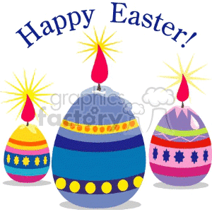 300x300 Royalty Free Three Decorated Easter Egg Candles 144239 Vector Clip