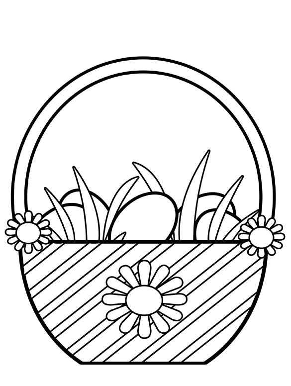 585x776 Easter Basket Clip Art Black And White Happy Easter 2017