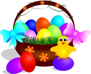 300x245 Easter Egg Basket Clipart