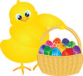 170x156 Clip Art Of Easter Eggs Basket Confetti Border Illustration