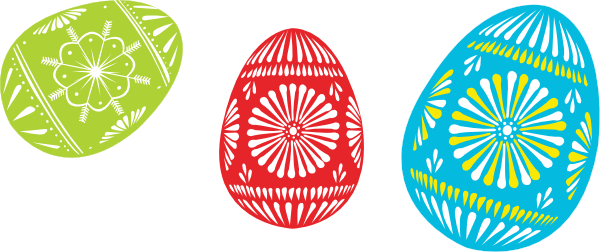 600x252 Colour Easter Eggs Clip Art Free Vector 4vector