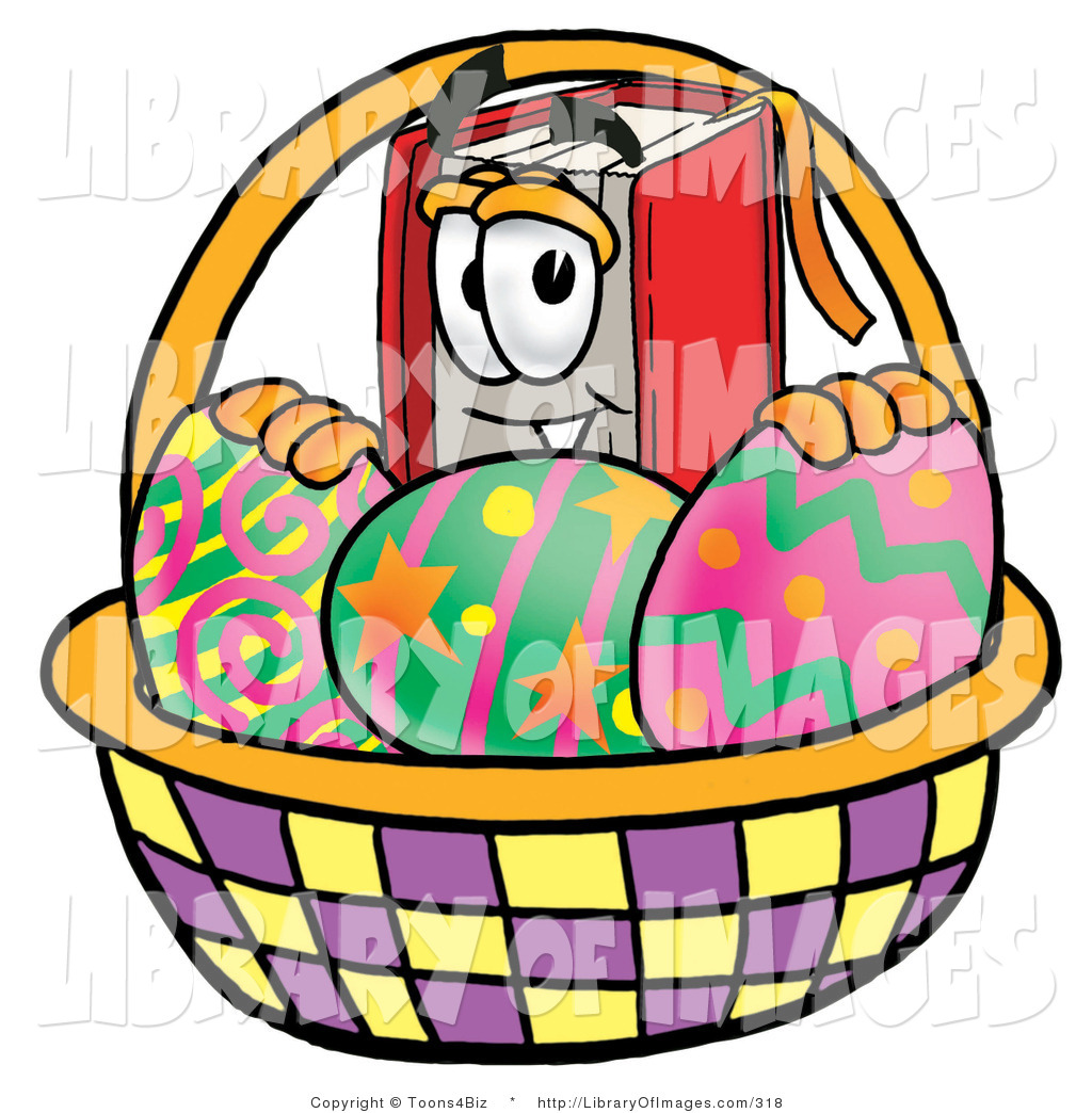 1024x1044 Clip Art Of A Red Book Mascot Cartoon Character In An Easter