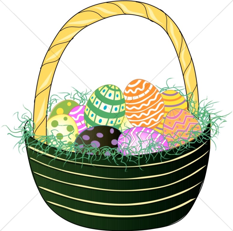 776x772 Green Basket With Easter Eggs Easter Egg Clipart