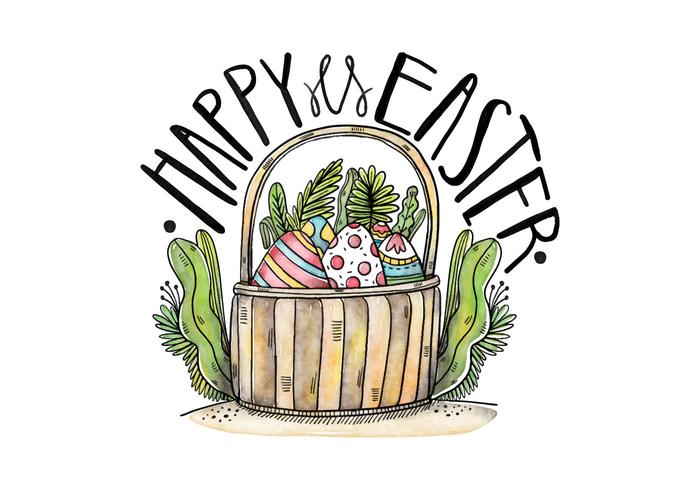 700x490 Easter Basket Vector Background