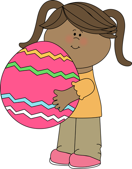429x550 Girl With A Big Easter Egg Clip Art