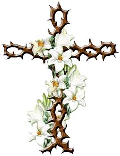 236x307 Easter Lily With Cross Clipart