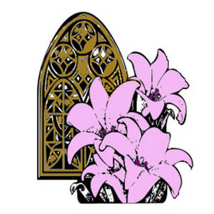 300x300 Clipart Picture Of A Church Window With Pink Lilies