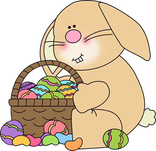 516x500 Easter Bunny And Basket Clipart