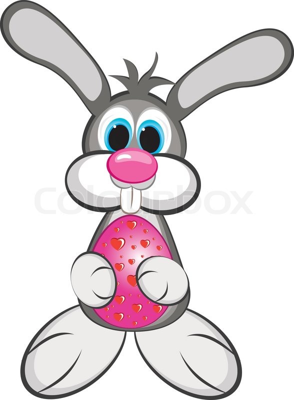 588x800 Easter Bunny Boy With Colored Egg Stock Vector Colourbox