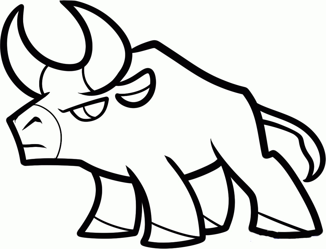 1056x807 How To Draw A Bull