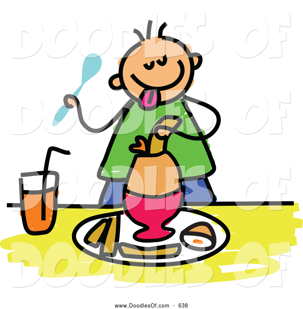 1024x1044 Vector Clipart Of A Stick Boy Eating A Soft Boiled Egg
