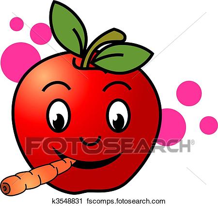 450x425 Clipart Of Apple Eating To The Carrot K3548831