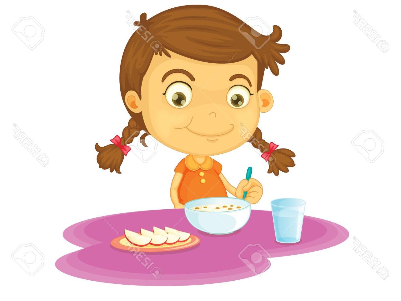 1300x975 Top Child Illustration On White Background Stock Vector Eating Eat