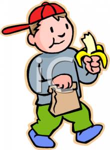 220x300 Free Clipart Image A Boy Eating A Banana