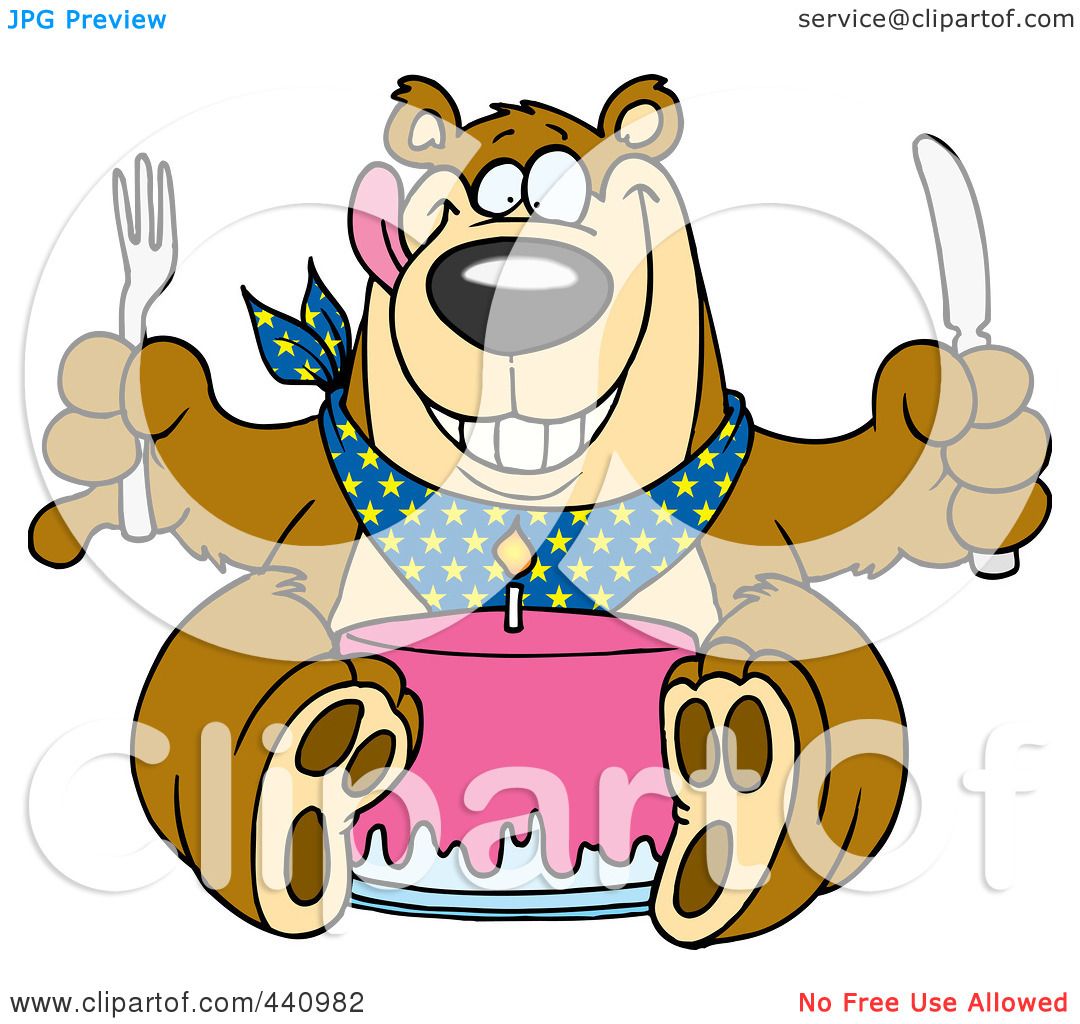 1080x1024 Royalty Free (Rf) Clip Art Illustration Of A Cartoon Birthday Bear