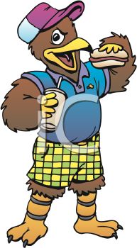 193x350 Royalty Free Cliprt Image Cartoon Of Sports Fan Bird Eating