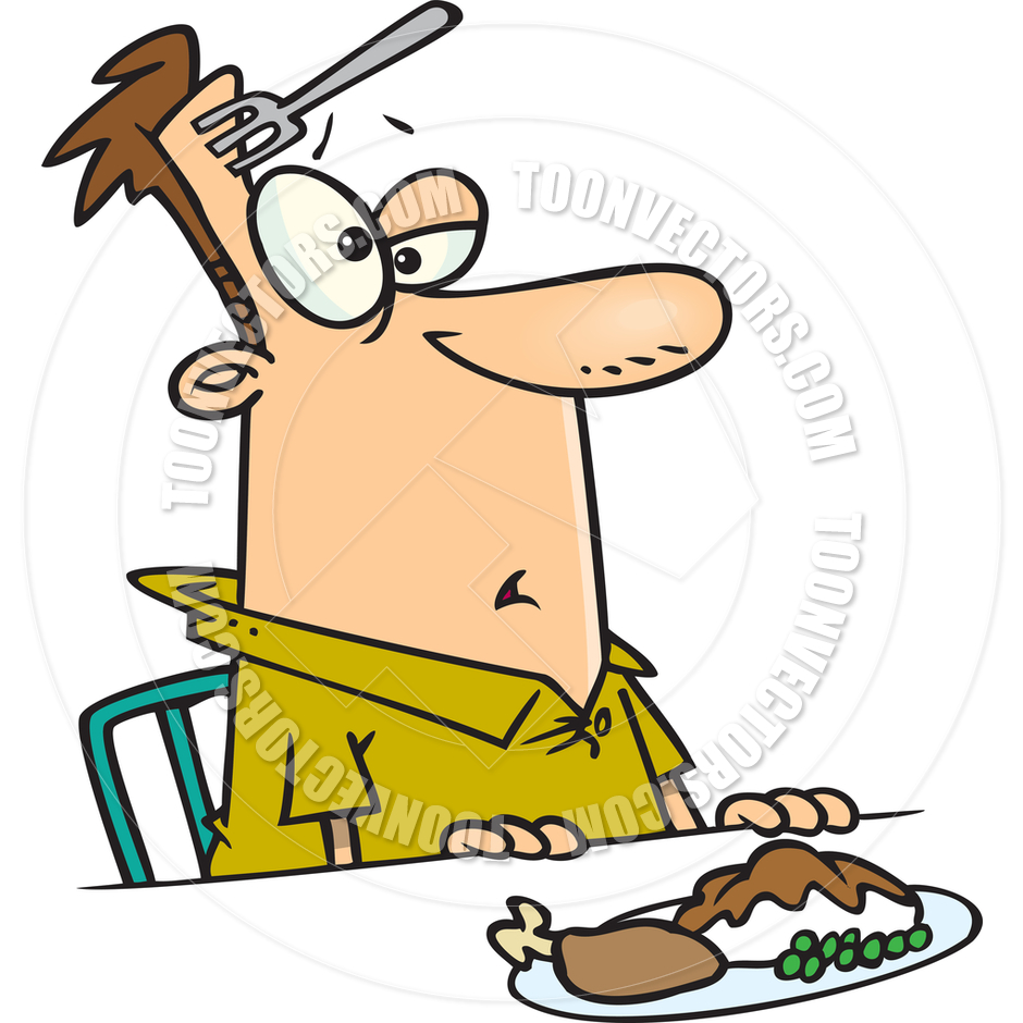 940x940 Cartoon Dinner Klutz By Ron Leishman Toon Vectors Eps