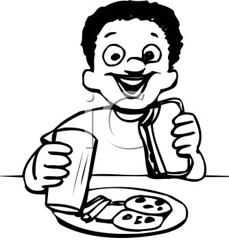334x350 Royalty Free Clipart Image Child Eating Lunch