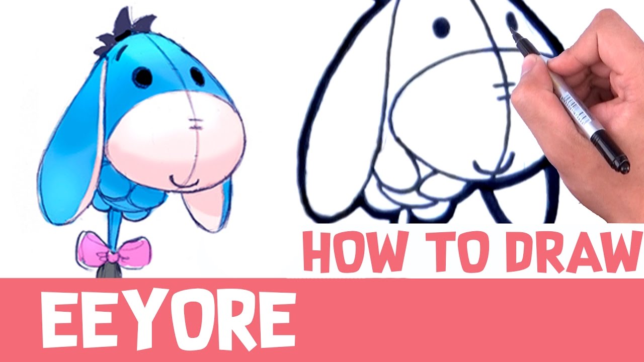 1280x720 How To Draw Eeyore Step By Step Drawings Winnie The Pooh Easy