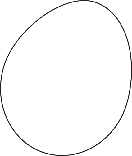 425x500 Black And White Egg Clip Art