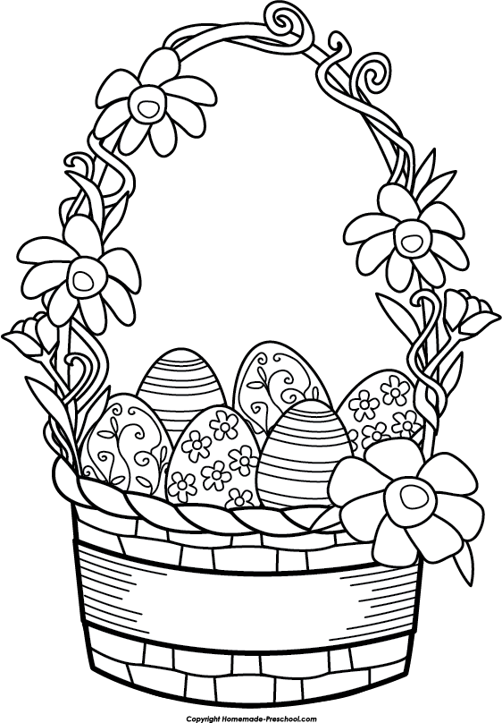 562x808 Easter Basket Clip Art Black And White Happy Easter 2017