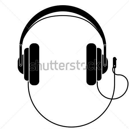 450x450 Headphones Clipart Black And White