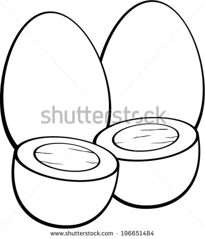403x470 Boiled Egg Clipart Black And White