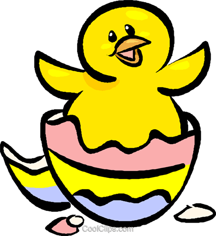 440x480 Easter Egg Hatching Royalty Free Vector Clip Art Illustration