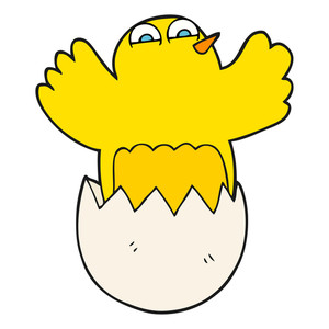 300x300 Freehand Drawn Thought Bubble Cartoon Hatching Egg Royalty Free