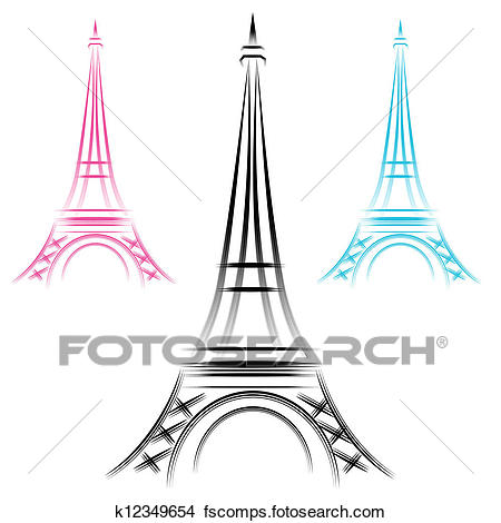 450x470 Clipart Of Abstract Eiffel Tower K12349654