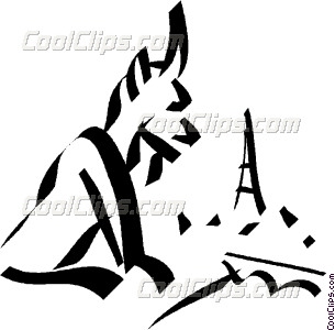 305x300 Gargoyle Overlooking The Eiffel Tower Vector Clip Art