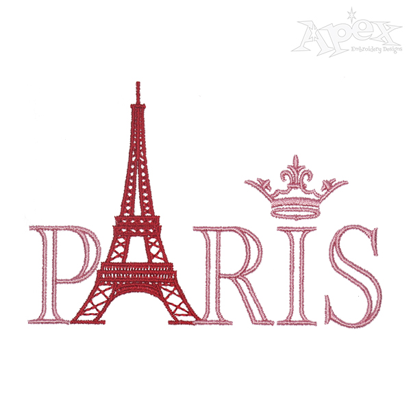 600x600 Eiffel Tower Embroidery Design