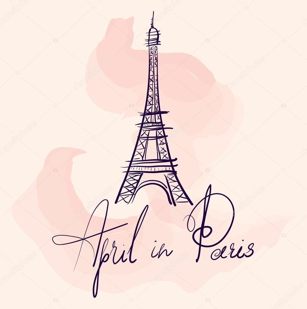 1017x1023 Hand Drawn Eiffel Tower Stock Vector Molesko