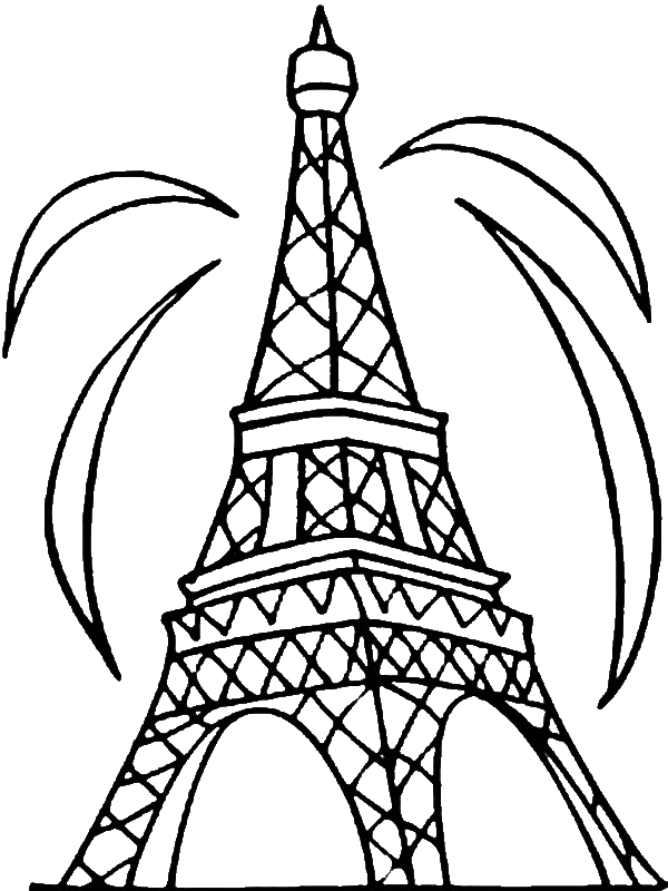 600x800 Fireworks And Eiffel Tower Coloring Page