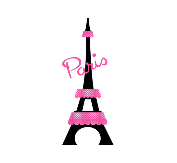 570x523 Paris Eiffel Tower Kids Wall Decal Personalized Wall Art