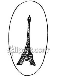 225x300 And White Line Drawing Of The Eiffel Tower Within An Oval Royalty