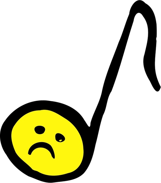 527x600 Unhappy Eighth Note Free Vector In Open Office Drawing Svg ( Svg