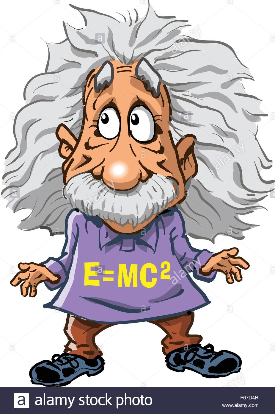 925x1390 Cartoon Illustration Of Albert Einstein Stock Vector Art